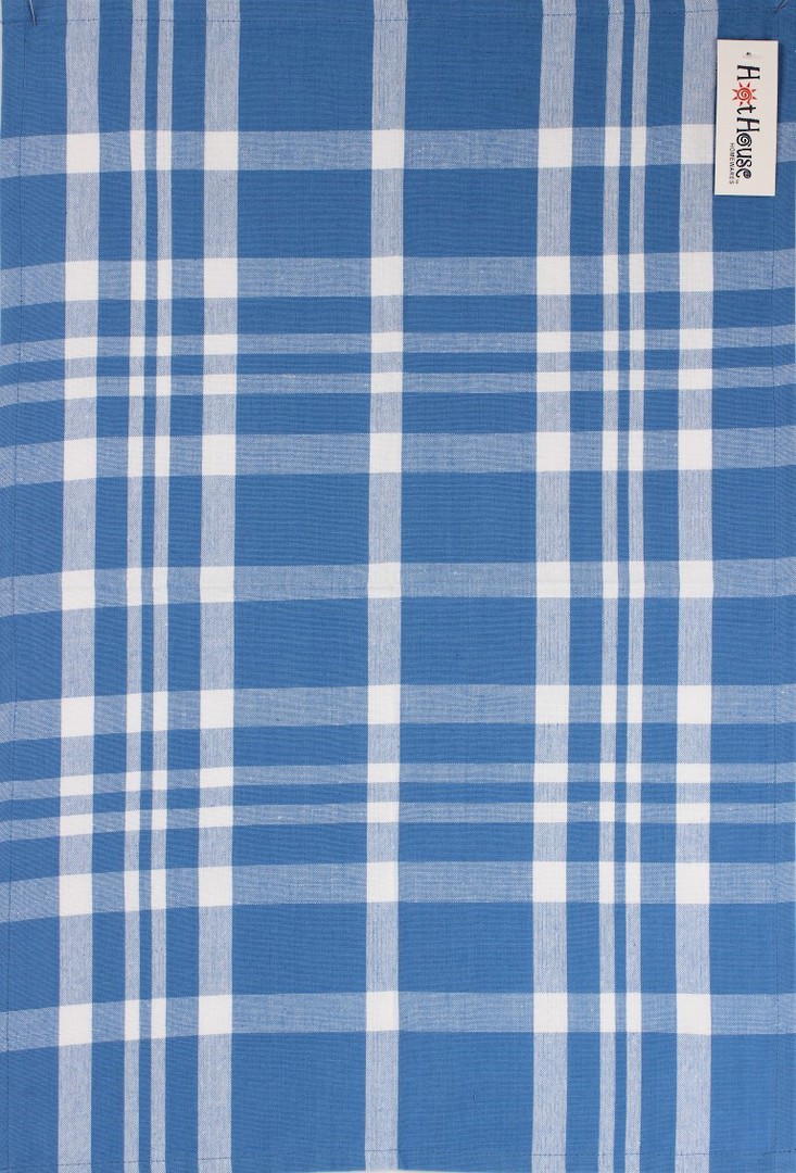 Tea towel 'Newport check' blue Code: T/T- NEW/CHK/BLU image 0